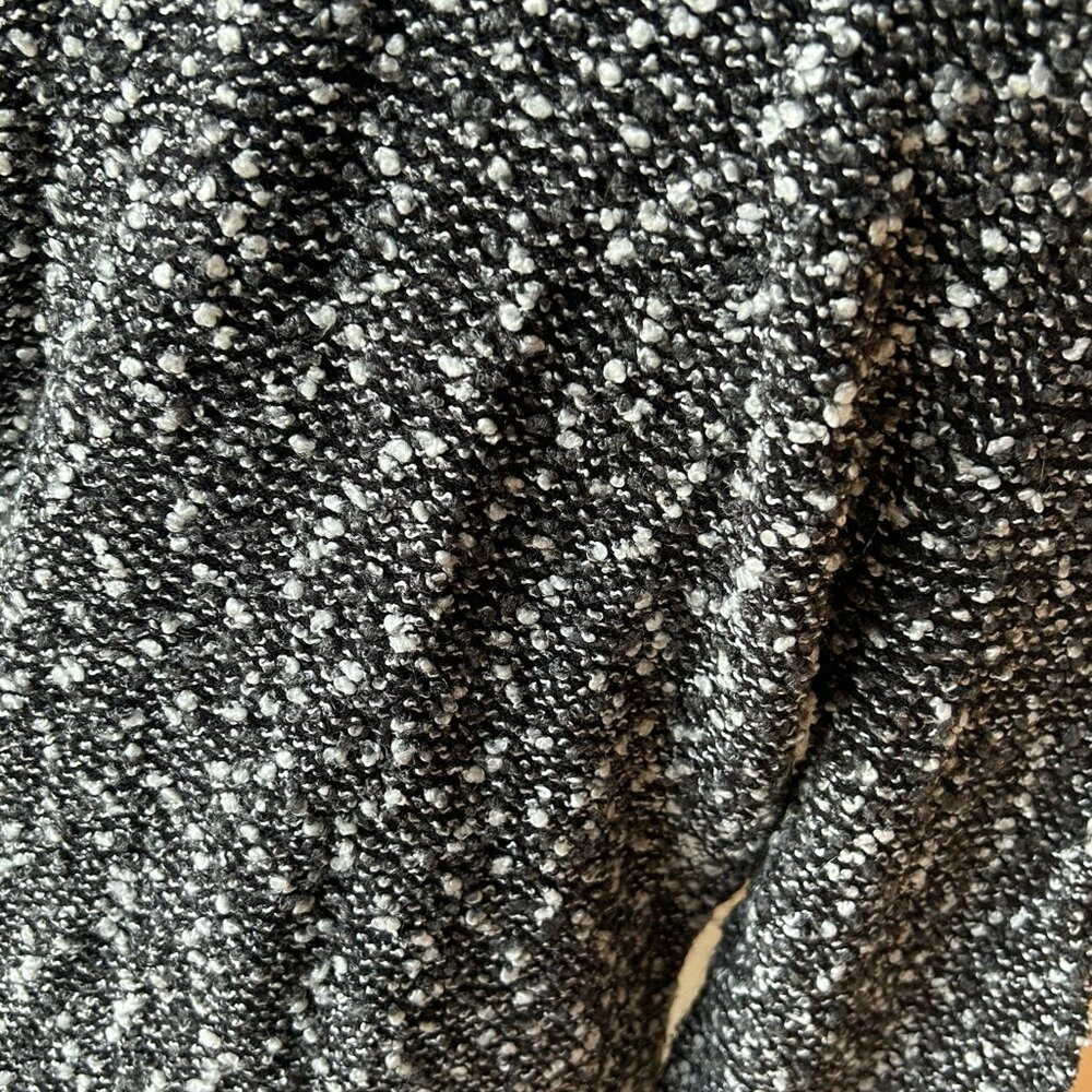 Zozo Black & White Lightweight Cardigan Sweater with Black Belt Accent - Picture 3 of 5